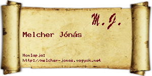 Melcher Jónás névjegykártya